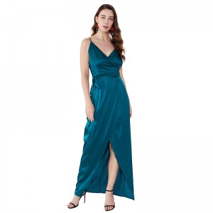 Mode OEM Custom Split Effen Sling Design Strakke avond Maxi damesjurk