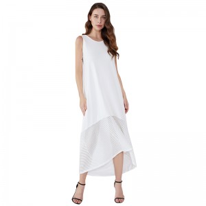 Roupas Femininas Witte katoenen kleding Dames kanten jurk