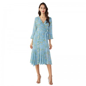 Sky Blue Fancy Dinner Tutu Afrikaanse ontwerpen Winterjurk