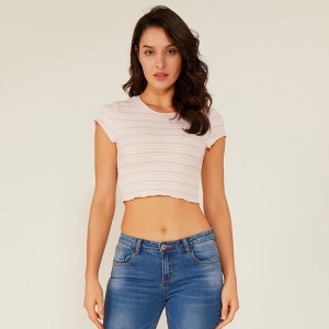 Groothandel casual sexy zomer bedrukte blouse crop top